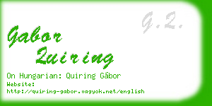gabor quiring business card